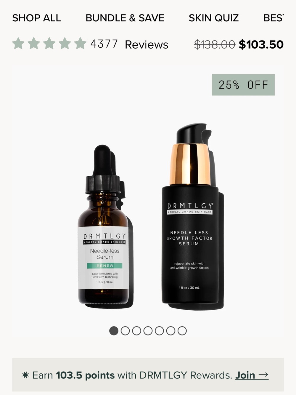DRMTLGY Needle-less Growth Factor Serum — Black & Gold Bottle